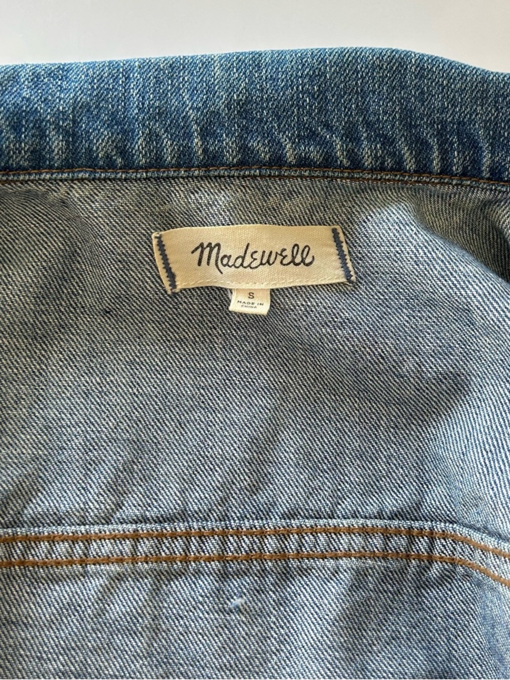 Madewell The Jean Jacket in Blue Pinter Wash - Size S - Picture 10 of 12